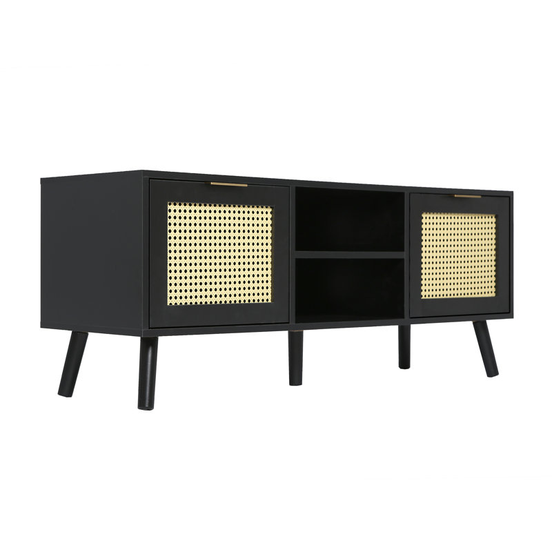 Bay Isle Home Craven Cane TV Unit in Black Wayfair.co.uk